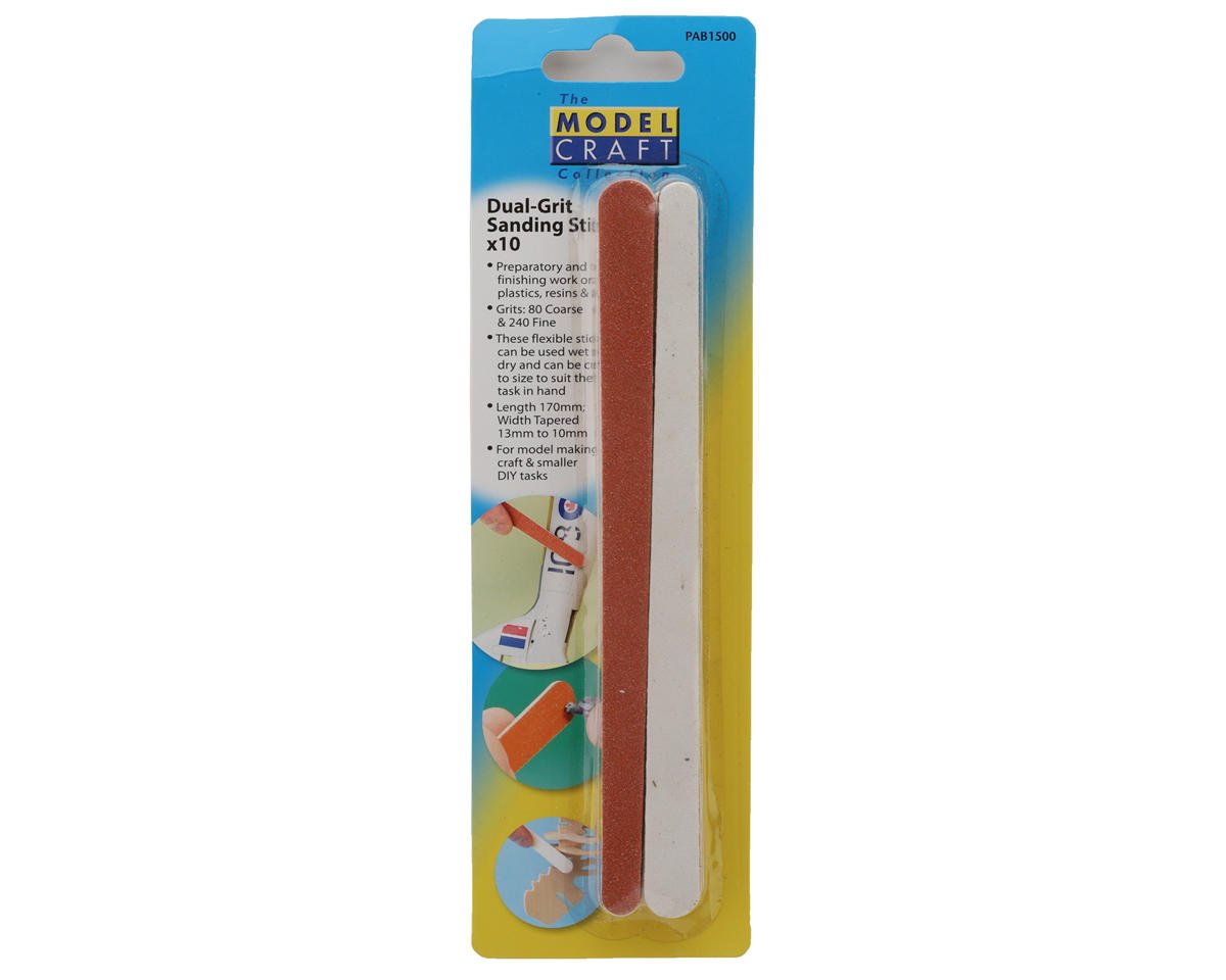 Shesto Limited Model Craft Dual-Grit Sanding Sticks Set (10) (80/240 Grit)