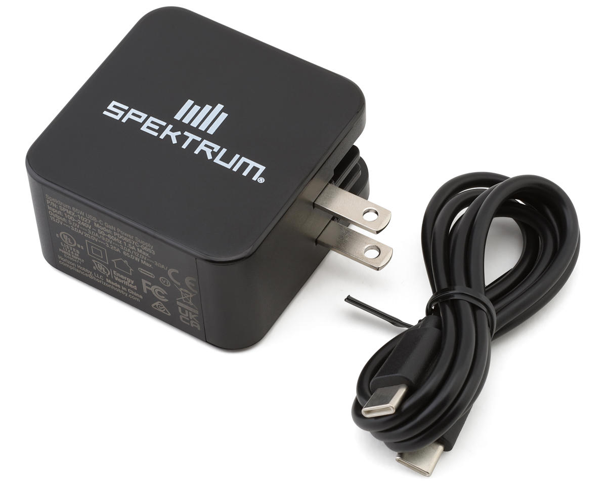 Spektrum RC Spektrum 65W USB-C GaN Power Supply w/Type-C Charge Cable