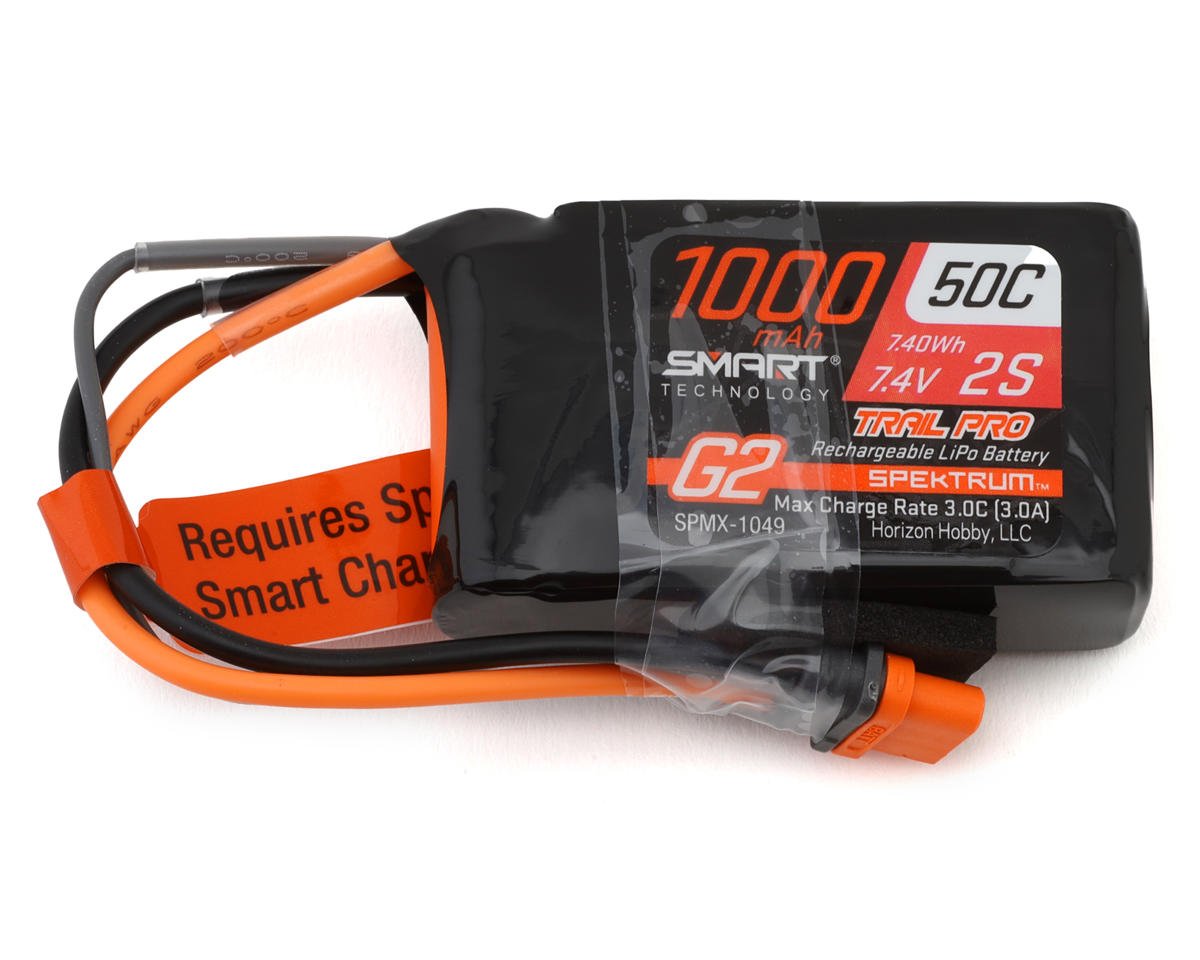 Spektrum RC 2S 50C Smart G2 Trail Pro LiPo Battery Pack (7.4V/1000mAh) w/IC2 Connector