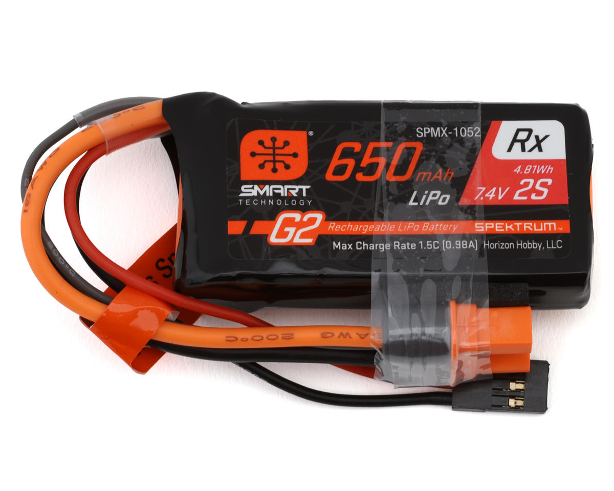 Spektrum RC 2S Smart G2 Receiver LiPo 15C Battery Pack (7.4V/650mAh) w/IC3 Connector