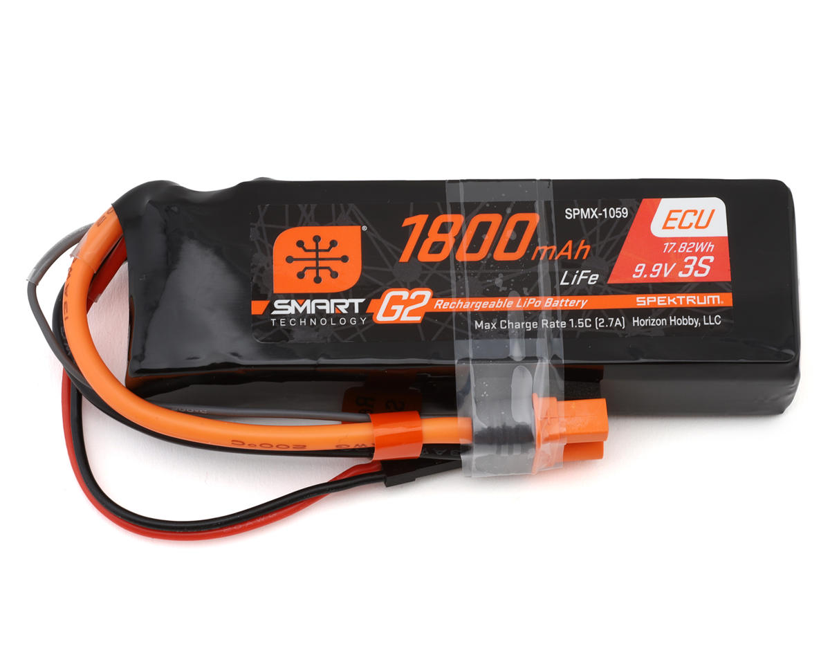 Spektrum RC 3S Smart G2 LiFe 10C Battery Pack (11.1V/1800mAh) w/IC3 Connector