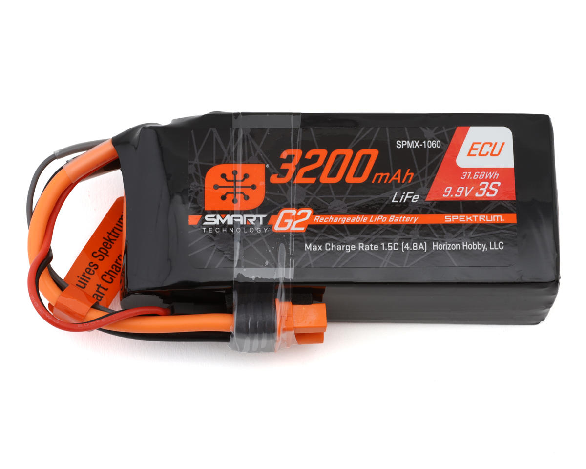 Spektrum RC 3S Smart G2 LiFe 10C Battery Pack (9.9V/3200mAh) w/IC3 Connector