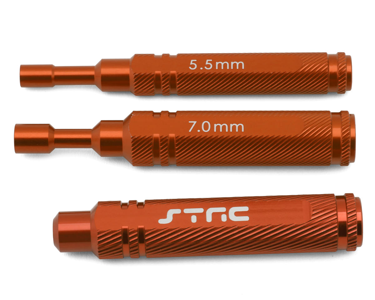 ST Racing Concepts 5.5mm & 7mm Aluminum Nut Divers w/1/4" Wrench Handle (Orange)