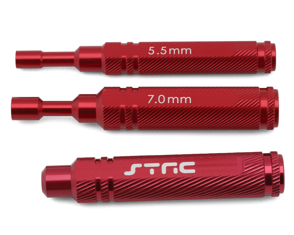 ST Racing Concepts 5.5mm & 7mm Aluminum Nut Divers w/1/4" Wrench Handle (Red)
