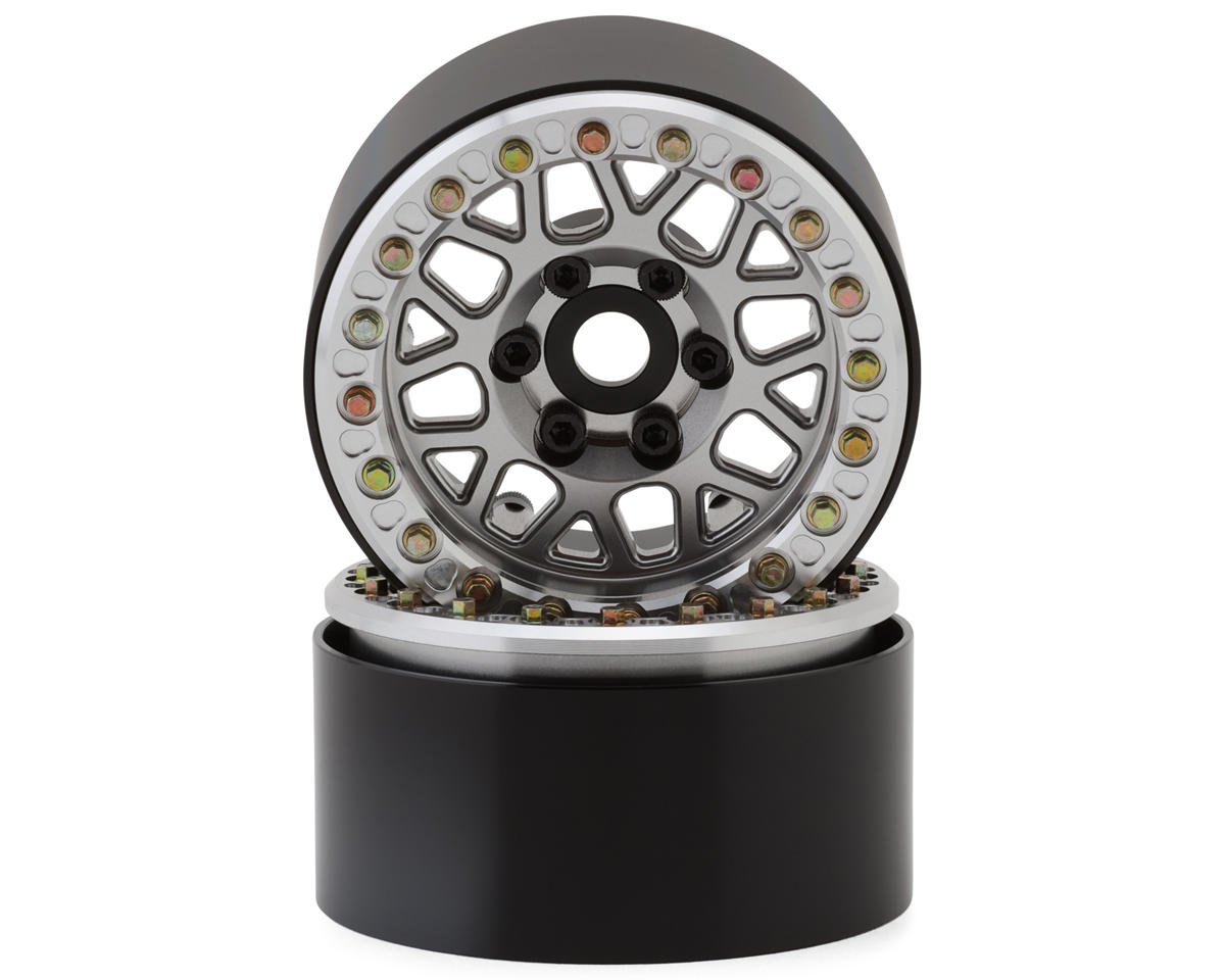 SSD RC 1.9” Slugger Beadlock Wheels (Silver) (2) w/12mm Hex
