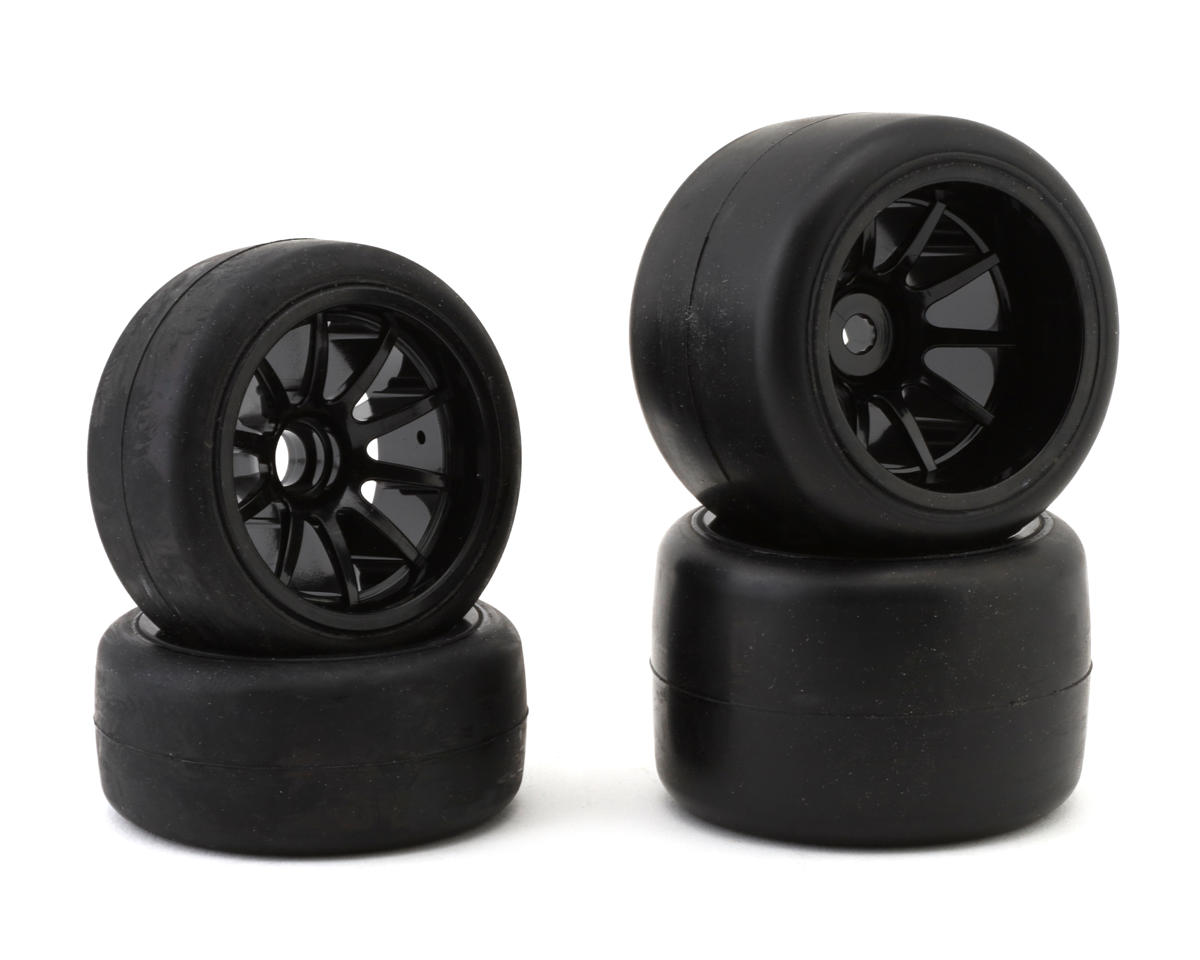 Sweep F1 V6 Pre-Mounted Front & Rear Rubber Tire Set (Black) (4) (Medium/Soft)
