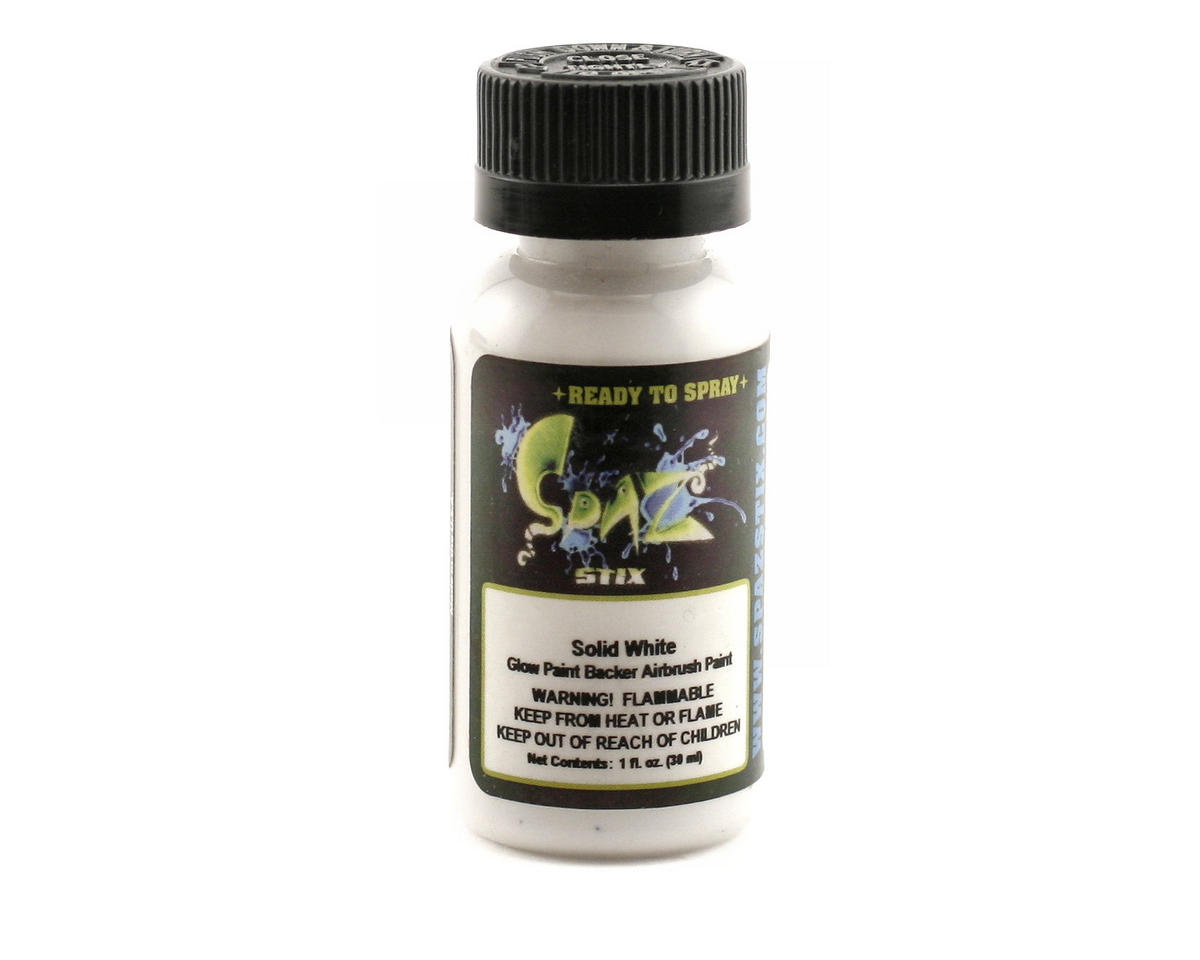 Spaz Stix "Solid White" Glow Backer Airbrush Paint (2oz)