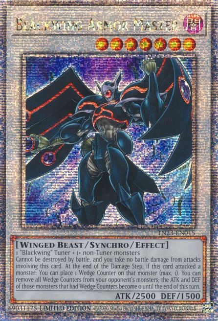 Blackwing Armor Master (TN23-EN015) Quarter Century Secret Rare - Near