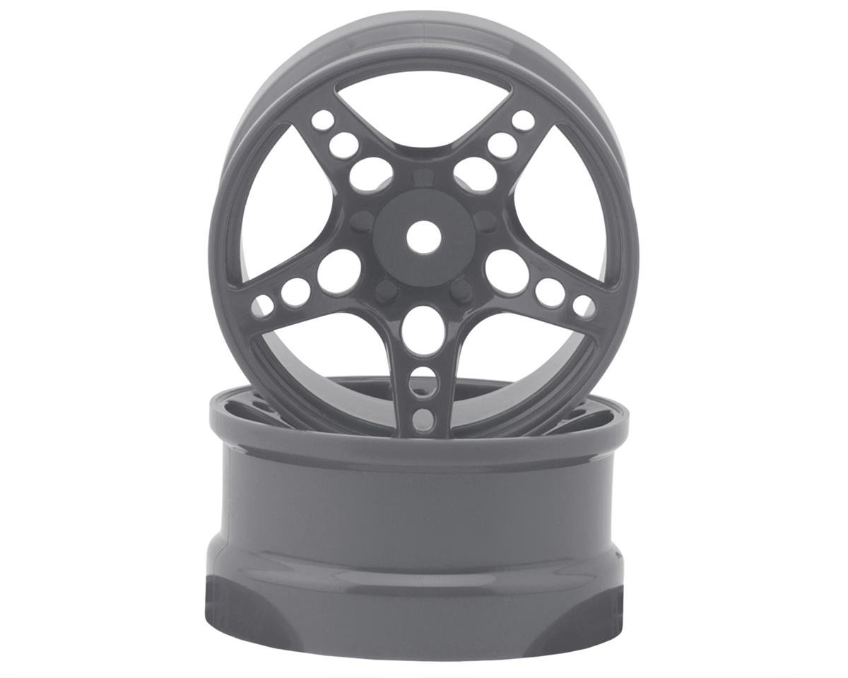 24K RC Technology 1/10 R-Fighter Drift Wheels (Gunmetal) (2) (6mm Offset) w/12mm Hex