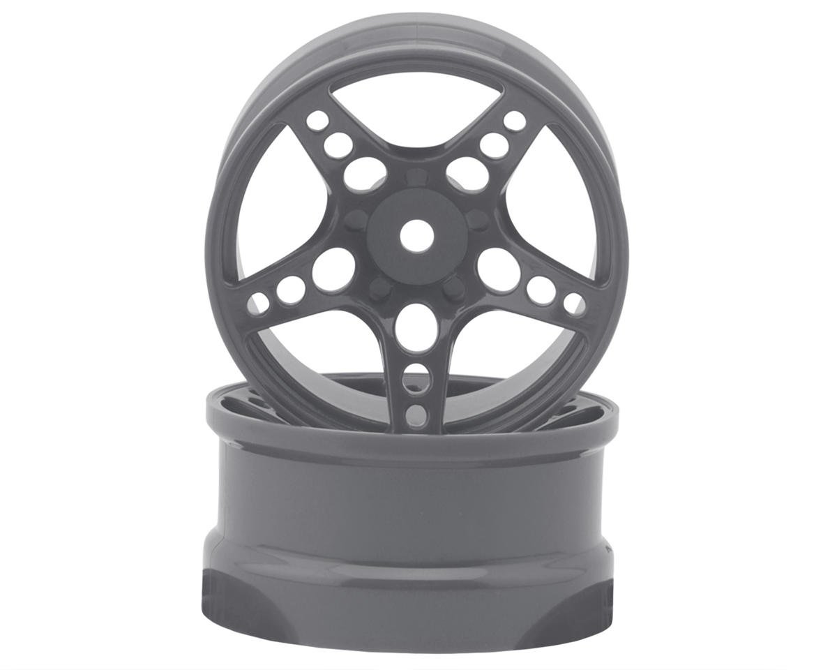 24K RC Technology 1/10 R-Fighter Drift Wheels (Gunmetal) (2) (8mm Offset) w/12mm Hex