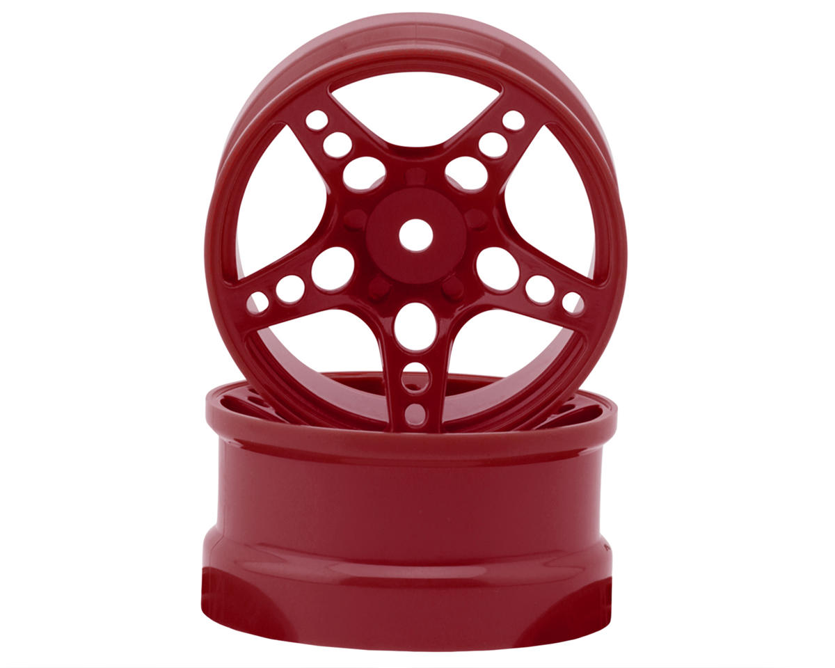 24K RC Technology 1/10 R-Fighter Drift Wheels (Red) (2) (8mm Offset) w/12mm Hex