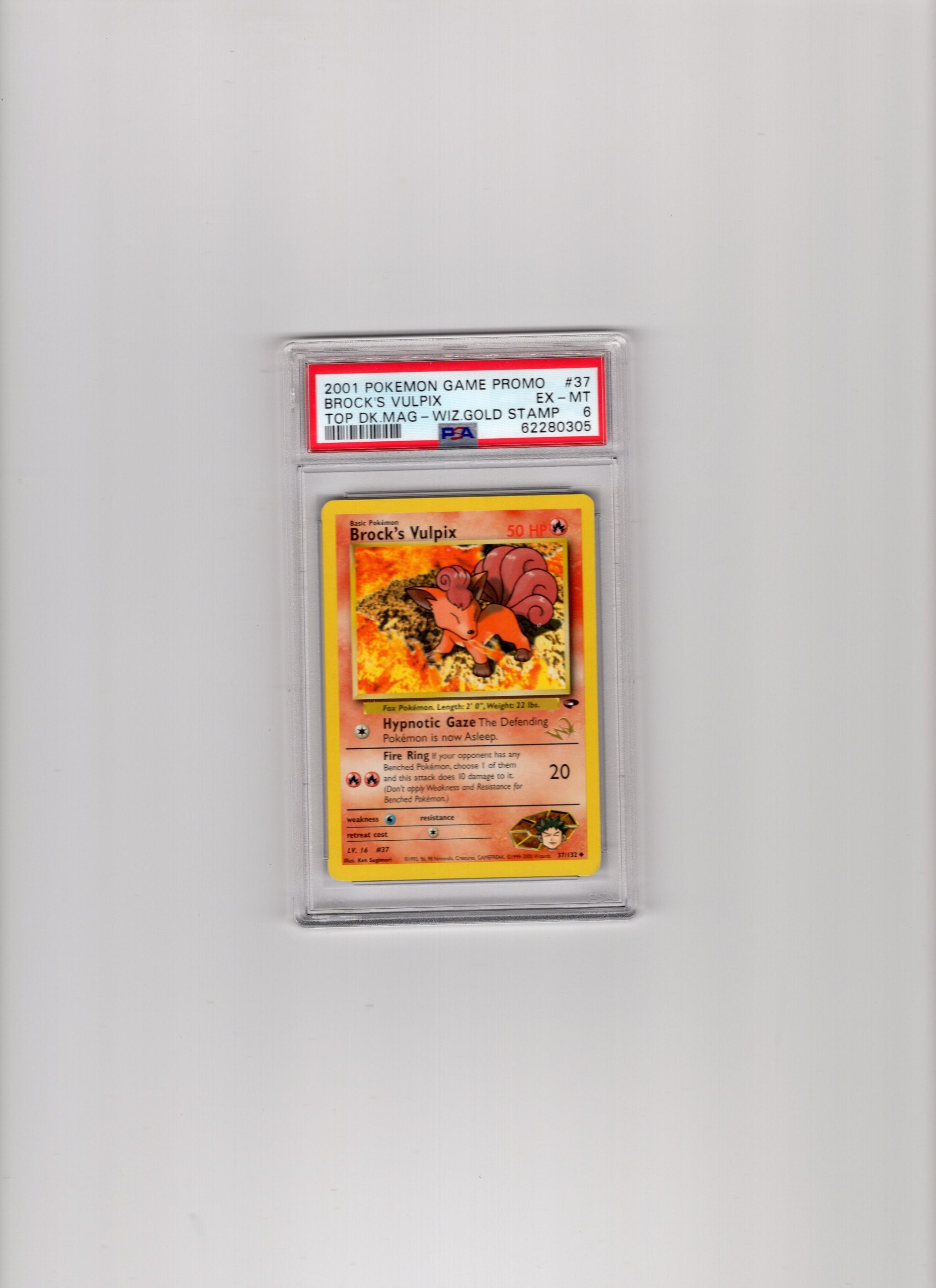 Brock's Vulpix (37/132) 1st Edition Wizards Stamp Promo (Graded - PSA