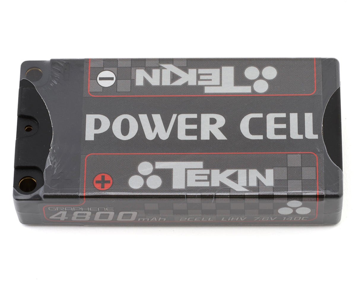 Tekin Power Cell 2S Shorty 140C LCG Graphene LiPo Battery (7.6V/4800mAh) w/5mm Bullets