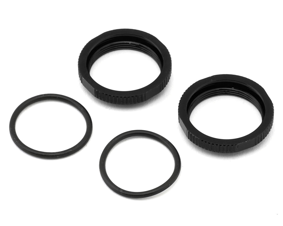Tekno RC Aluminum Shock Adjustment Nut Set (Black) (2)