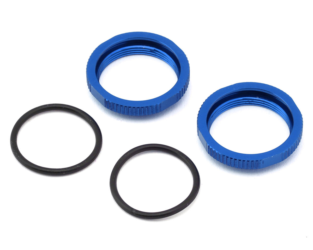 Tekno RC Aluminum Shock Adjustment Nut Set (Blue) (2)