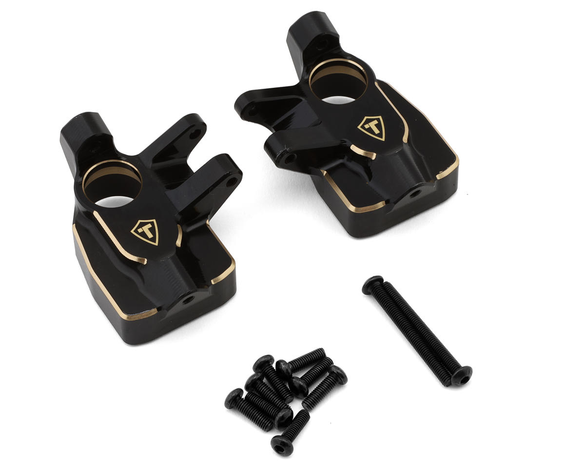 Treal Hobby Axial AXP8 Gilamon Brass Steering Knuckles (Black) (72.55g ea) (2)