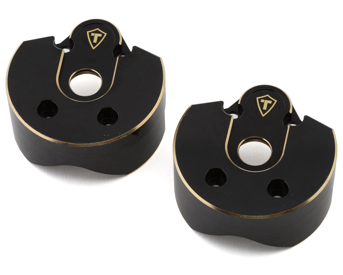 Treal Hobby Axial AXP8 Gilamon Brass Portal Covers (140.5g ea) (Black) (2)