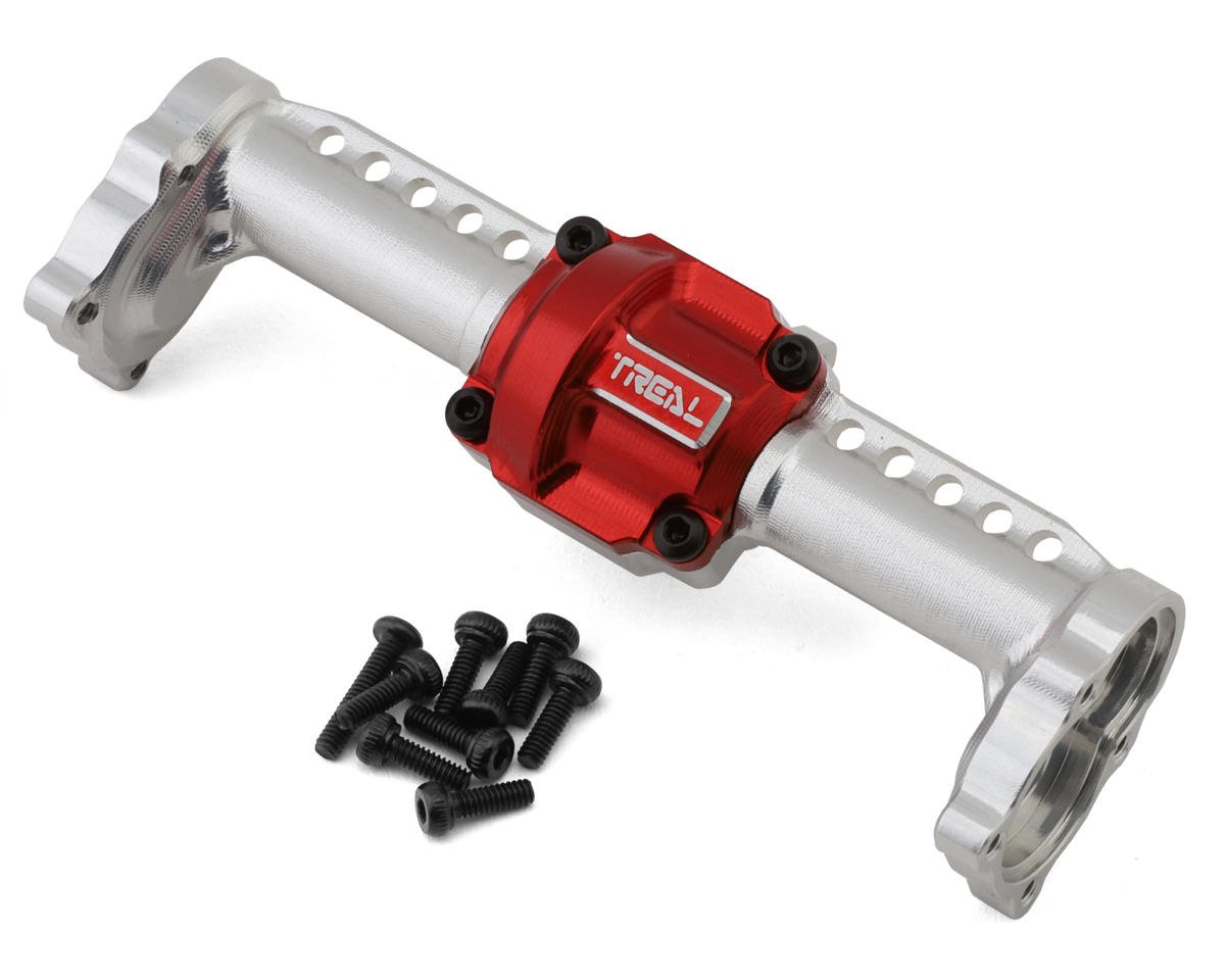 Treal Hobby FCX24 Aluminum Rear Portal Axle Housing (Silver)