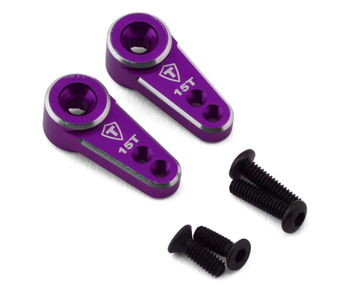 Treal Hobby FCX24 CNC Aluminum 15T Micro Servo Horns (Purple) (2) (EMAX)