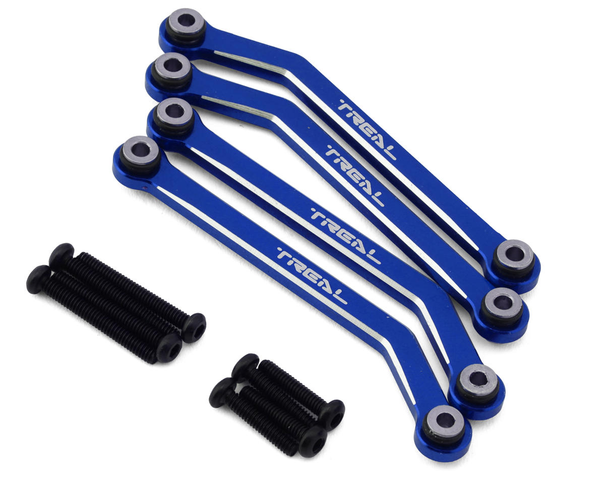 Treal Hobby FCX24 Aluminum High Clearance Lower Links Set (Blue)