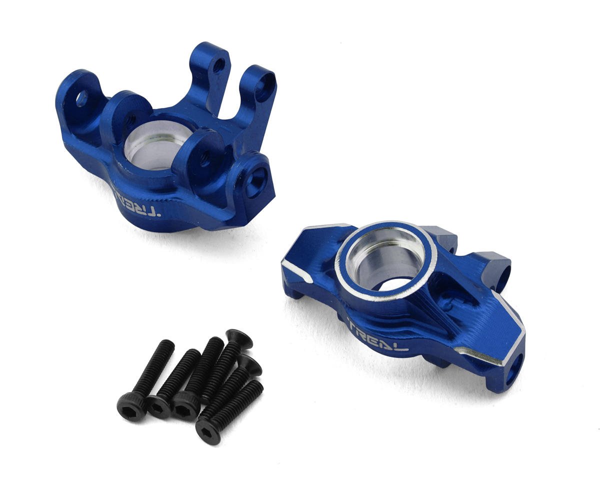Treal Hobby Arrma Typhon/Granite Grom 7075 Aluminum Front Hub Carrier Set (Blue) (2)