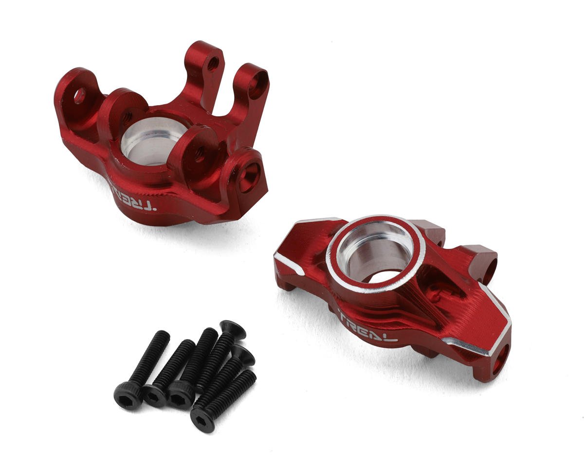 Treal Hobby Arrma Typhon/Granite Grom 7075 Aluminum Front Hub Carrier Set (Red) (2)