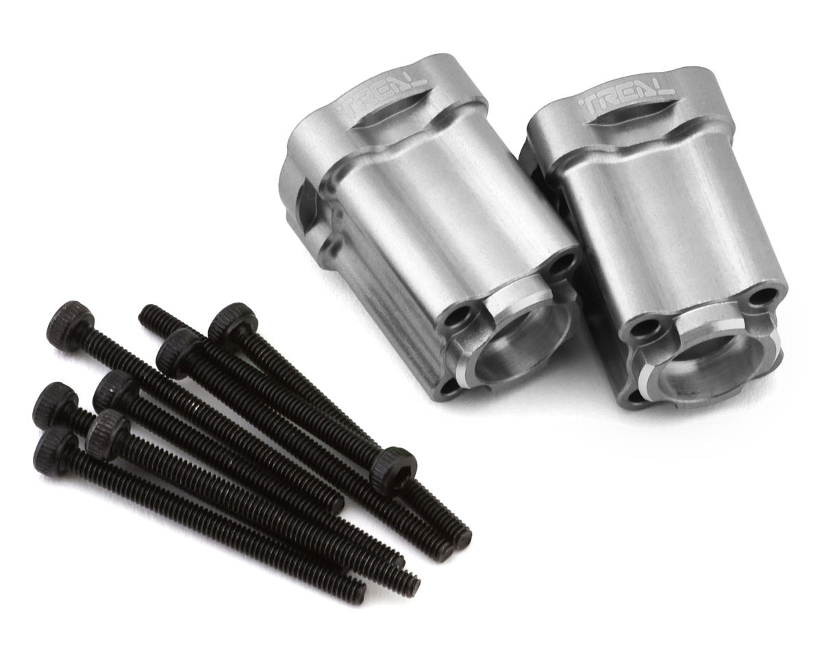 Treal Hobby Losi® Mini LMT 7075 Aluminum Rear Hub Axle Mounts (0°) (Silver) (2)