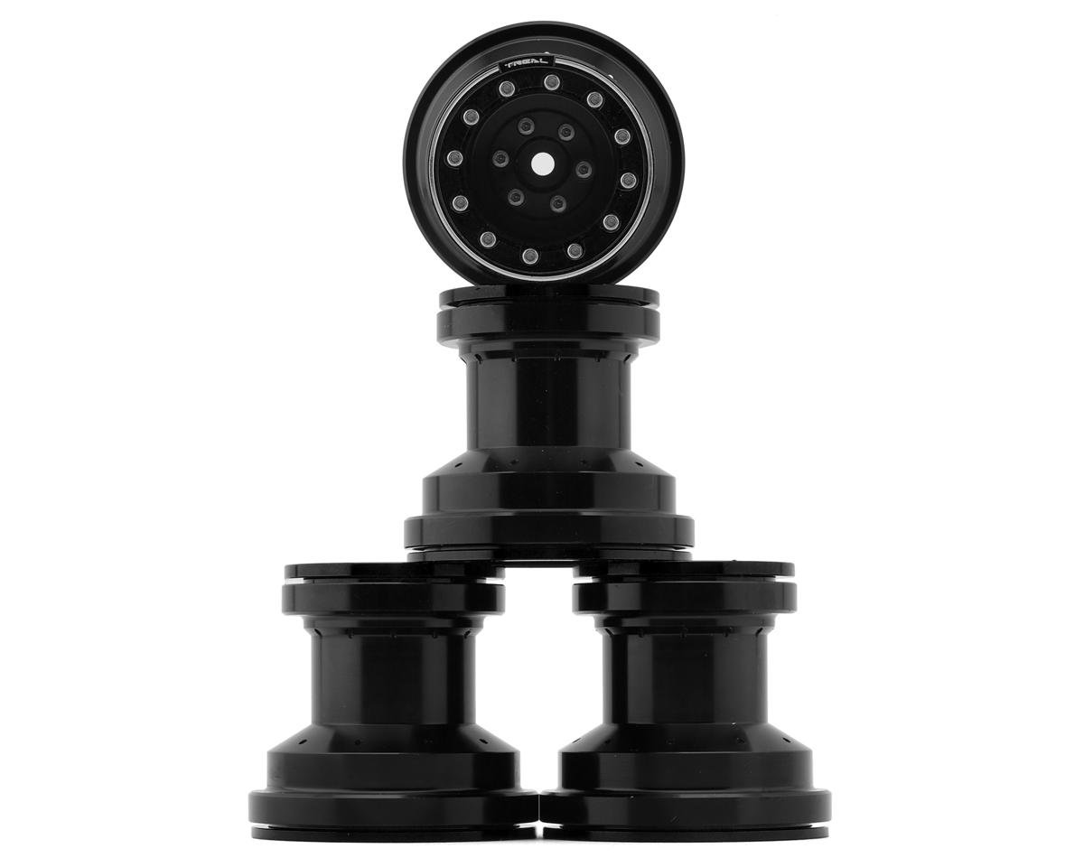 Treal Hobby Losi Mini LMT 7075 Aluminum Beadlock Wheel Set (4) (Black/Black)