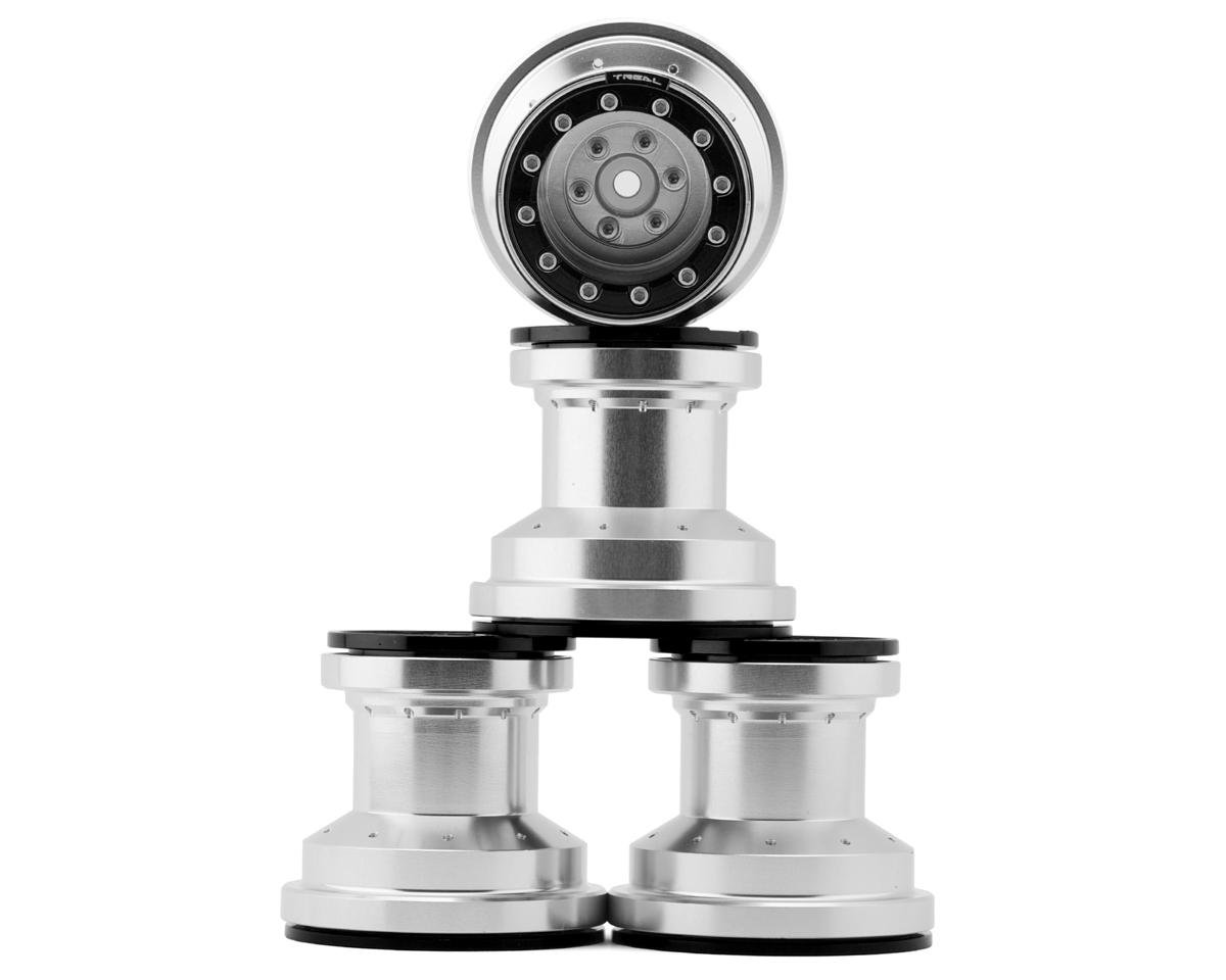 Treal Hobby Losi Mini LMT 7075 Aluminum Beadlock Wheel Set (4) (Silver/Black)