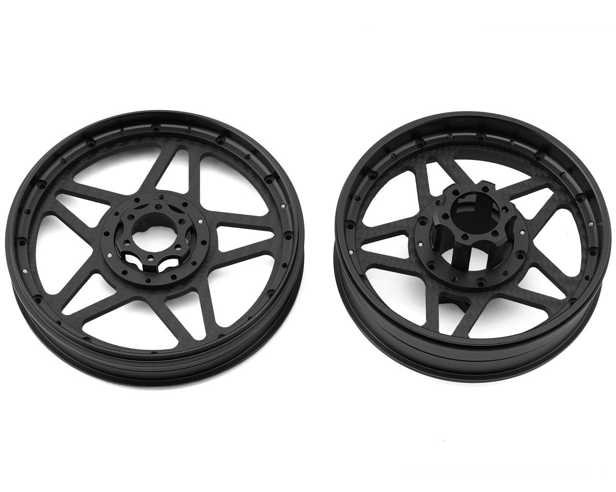 Treal Hobby Losi Promoto MX CNC Aluminum Wheel Set w/Carbon Spokes (Black)