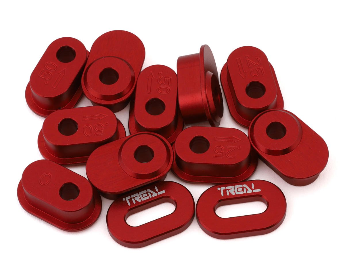 Treal Hobby Losi Promoto MX CNC Aluminum Chain Tensioner Adjustment Insert Set (Red)