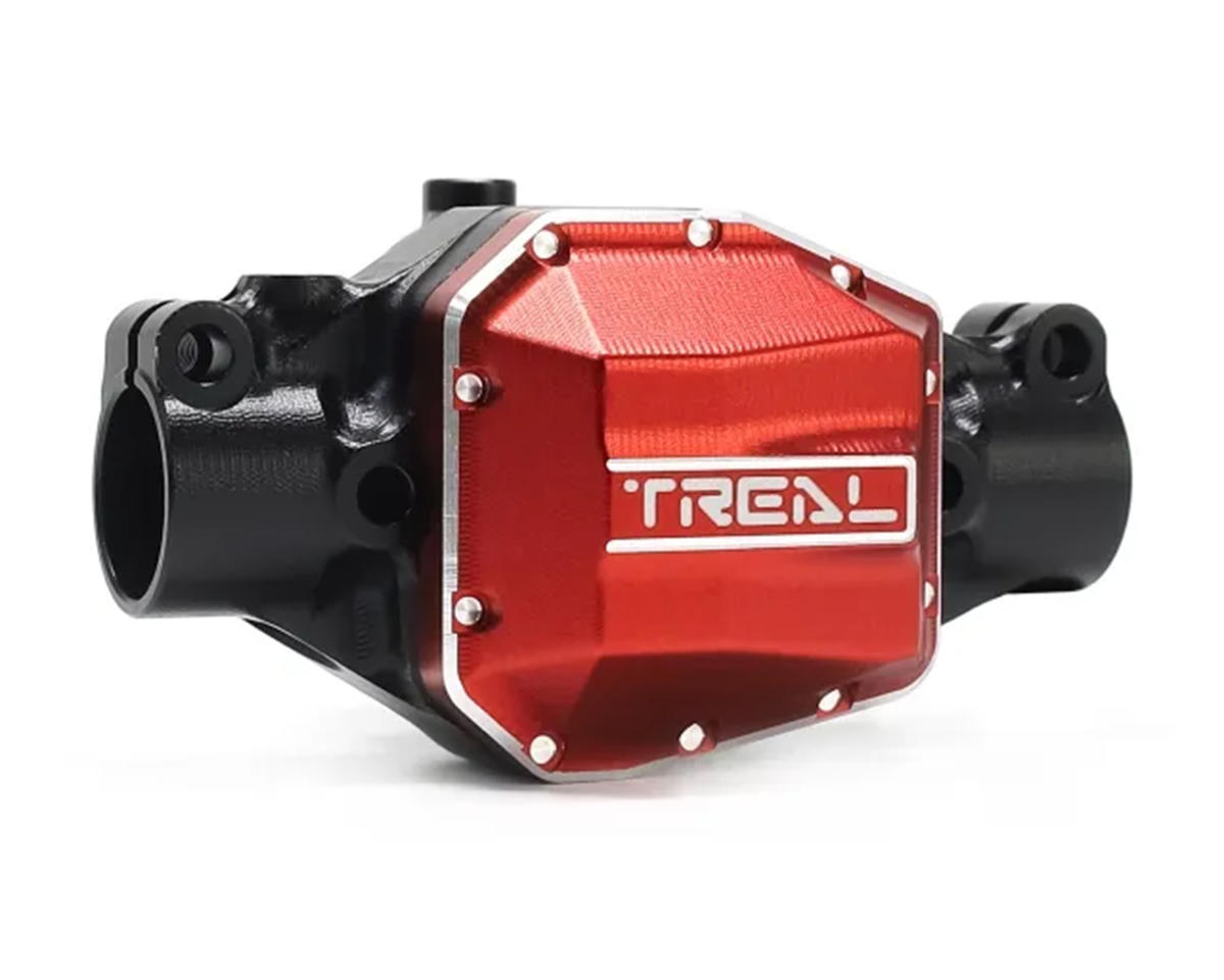 Treal Hobby Axial SCX10 Pro 7075 Aluminum Front Center Axle Housing (Black) w/Differential Cover
