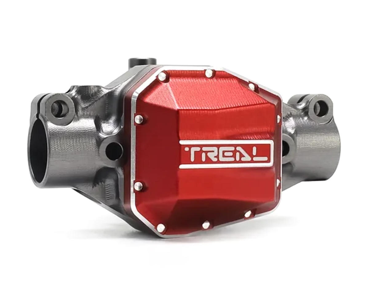 Treal Hobby Axial SCX10 Pro 7075 Aluminum Front Center Axle Housing (Grey) w/Differential Cover