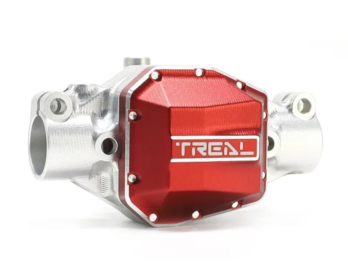 Treal Hobby Axial SCX10 Pro 7075 Aluminum Front Center Axle Housing (Silver) w/Differential Cover