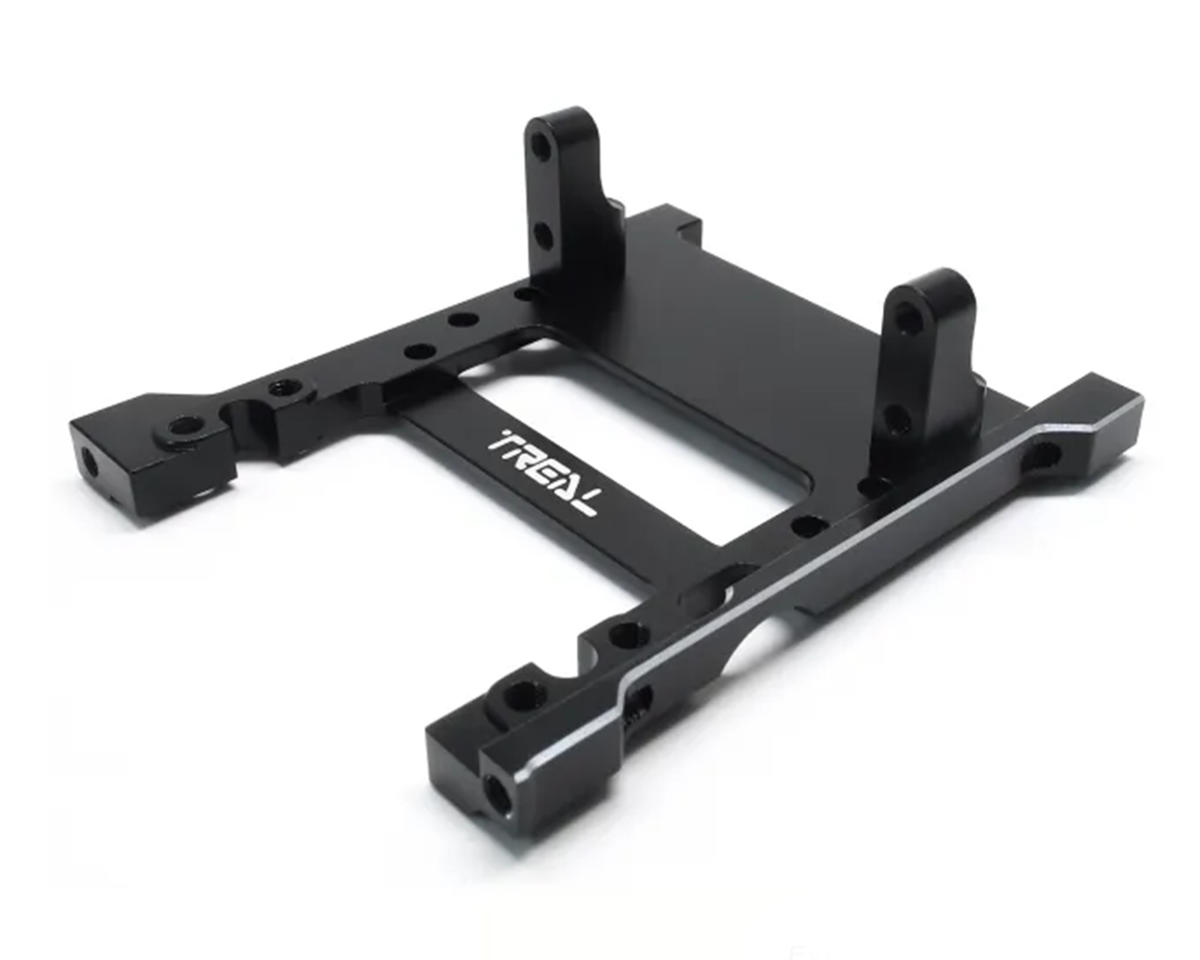 Treal Hobby Axial SCX10 Pro 7075 Billet Aluminum Servo & Winch Mount (Black) (Front)