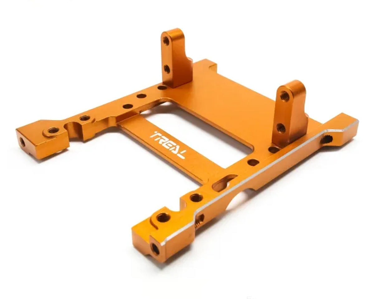 Treal Hobby Axial SCX10 Pro 7075 Billet Aluminum Servo & Winch Mount (Orange) (Front)
