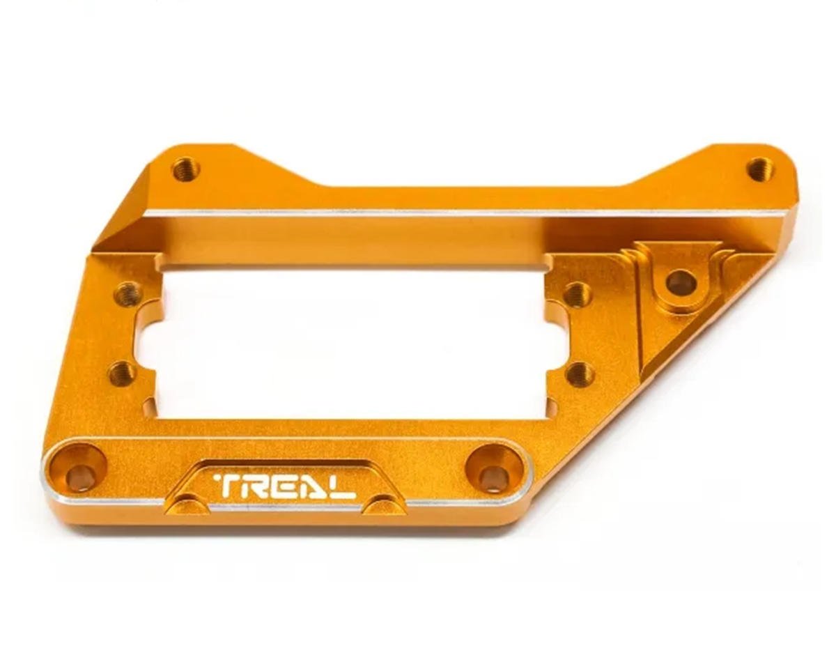 Treal Hobby Axial SCX10 Pro 7075 Aluminum Front 4-Link Servo Mount (Orange) (AMS)