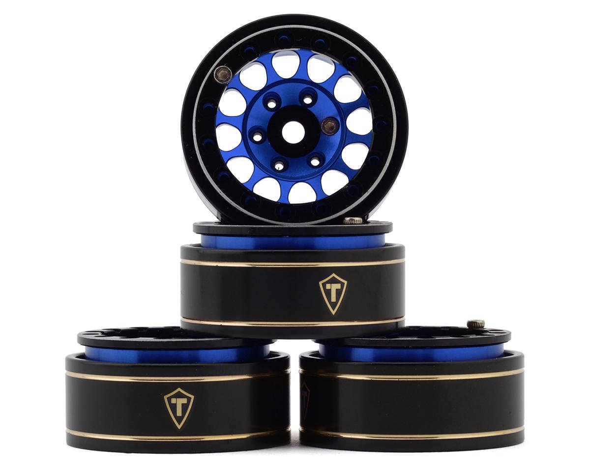 Treal Hobby Type I 1.0" Classic 12-Spoke Beadlock Wheels (Blue) (4) (27.2g)