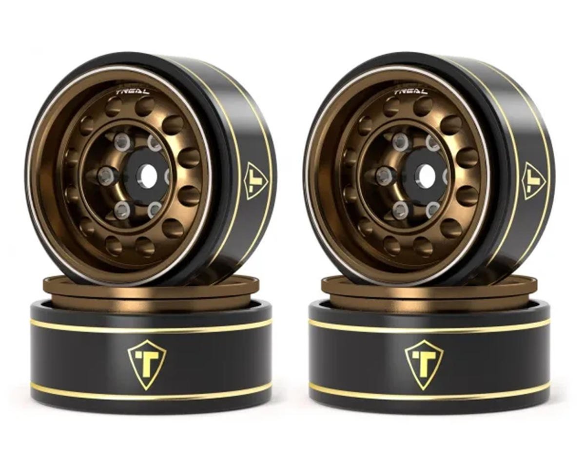 Treal Hobby Type K 1.0" 12-Hole Beadlock Classic Vintage Wagon Wheels (Bronze) (4) (28.9g)