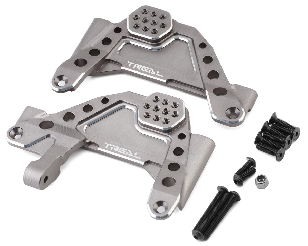 Treal Hobby SCX6 Aluminum Front Shock Towers (Titanium) (2) w/Panhard