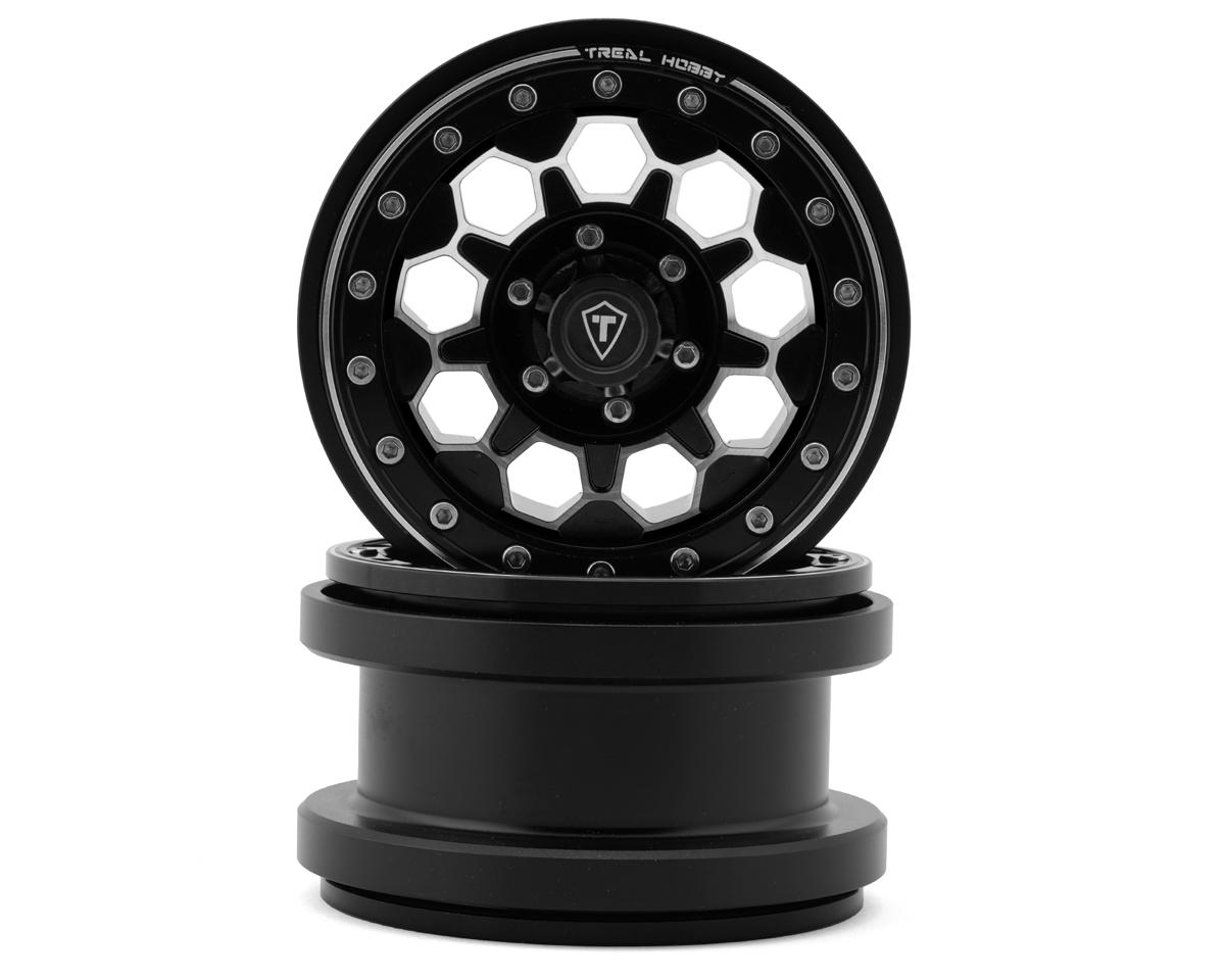 Treal Hobby Type B 2.9" 10-Hole Honeycomb Beadlock Wheels (Black) (2) (237g)
