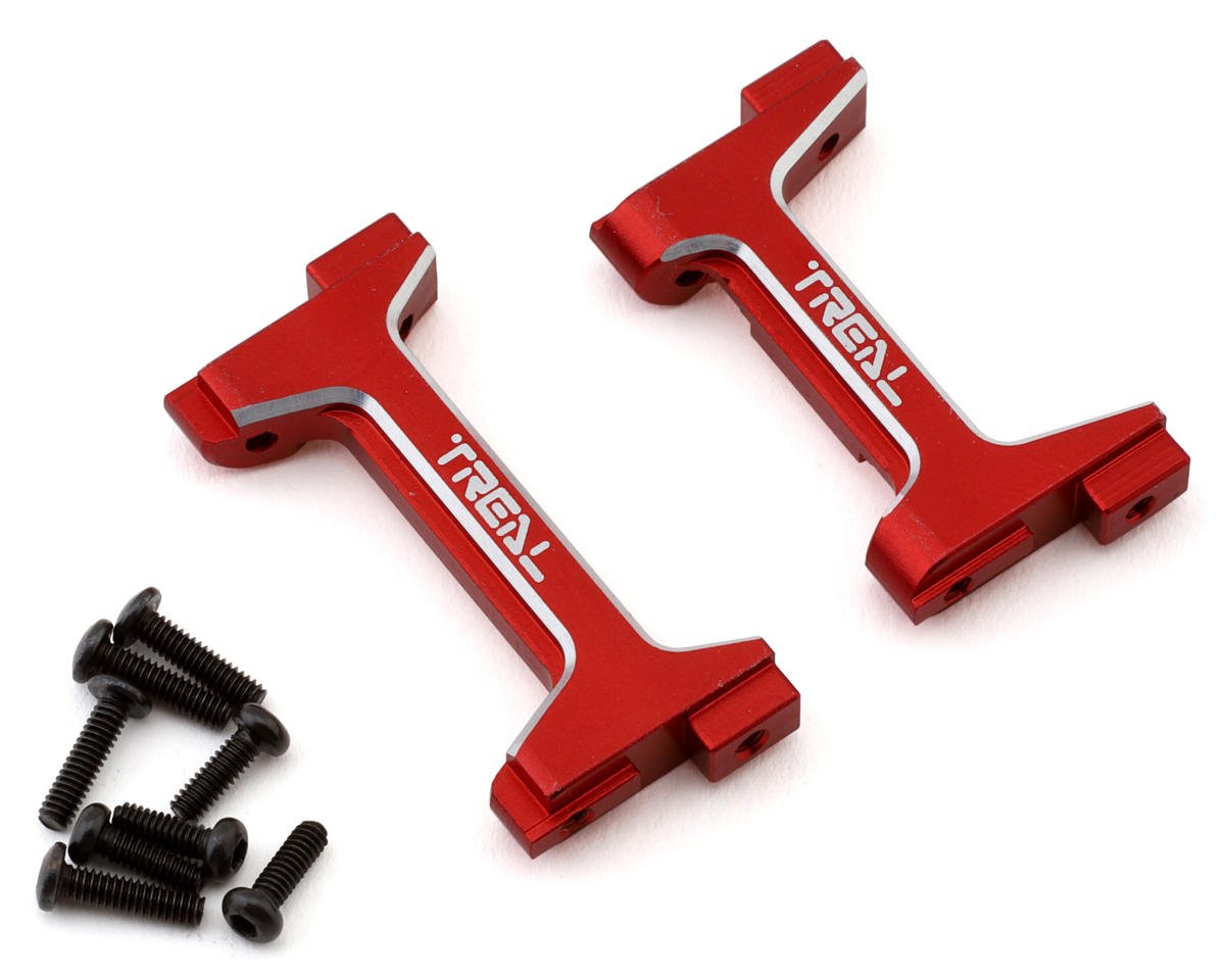 Treal Hobby Aluminum Front & Rear Bumper Mounts for Traxxas TRX-4M (Red) (2)