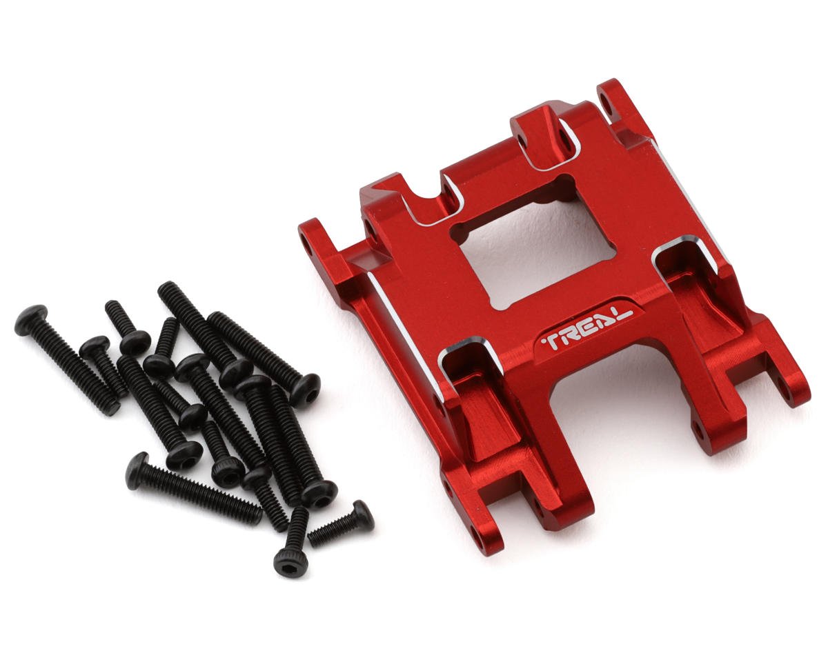 Treal Hobby Aluminum Center Skid Plate for Traxxas TRX-4M (Red)