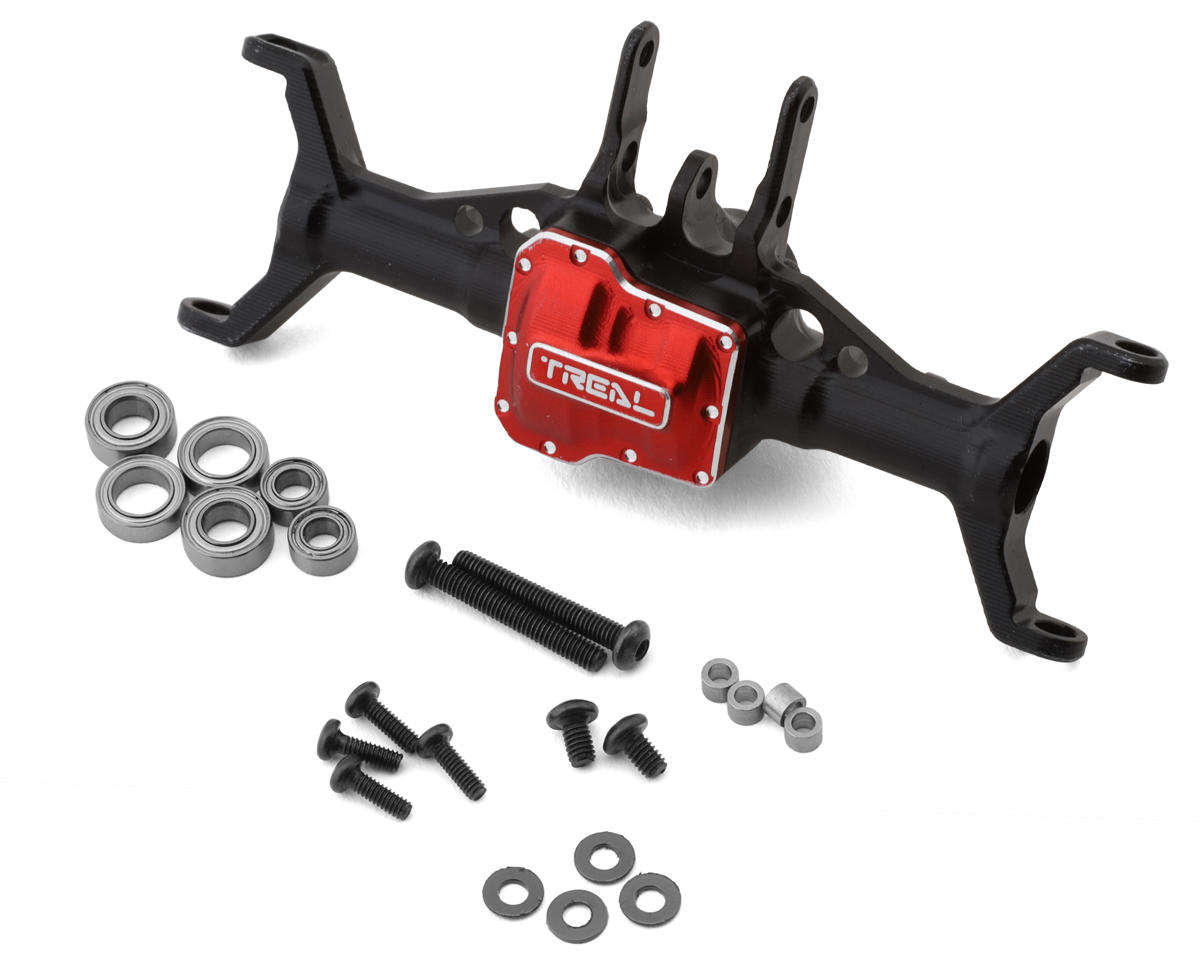 Treal Hobby One-Piece Aluminum Front Axle Housing for Traxxas TRX-4M w/Differential Cover (Black)