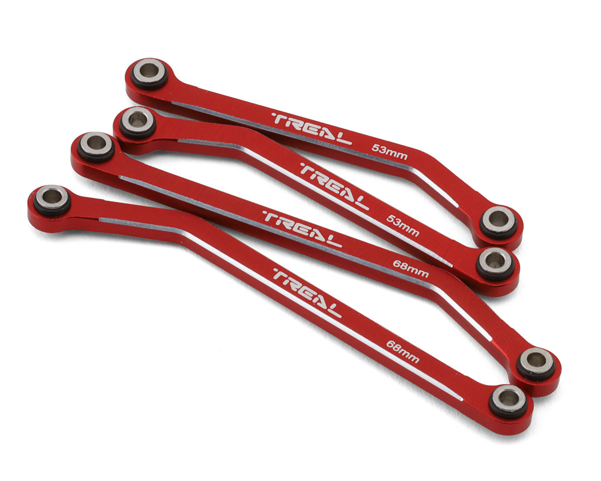 Treal Hobby Aluminum High Clearance Lower Suspension Links for Traxxas TRX-4M (Red) (4)