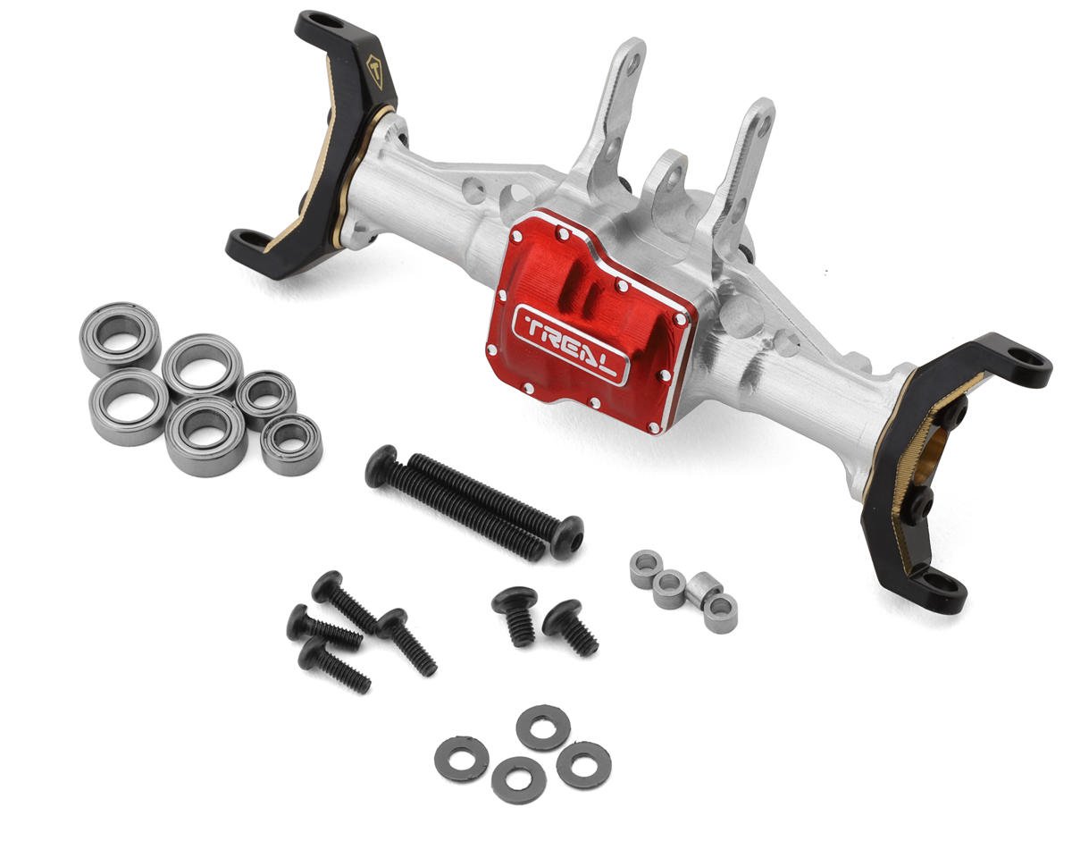 Treal Hobby Aluminum Front Axle Housing for Traxxas TRX-4M w/Brass C Hubs (Silver)