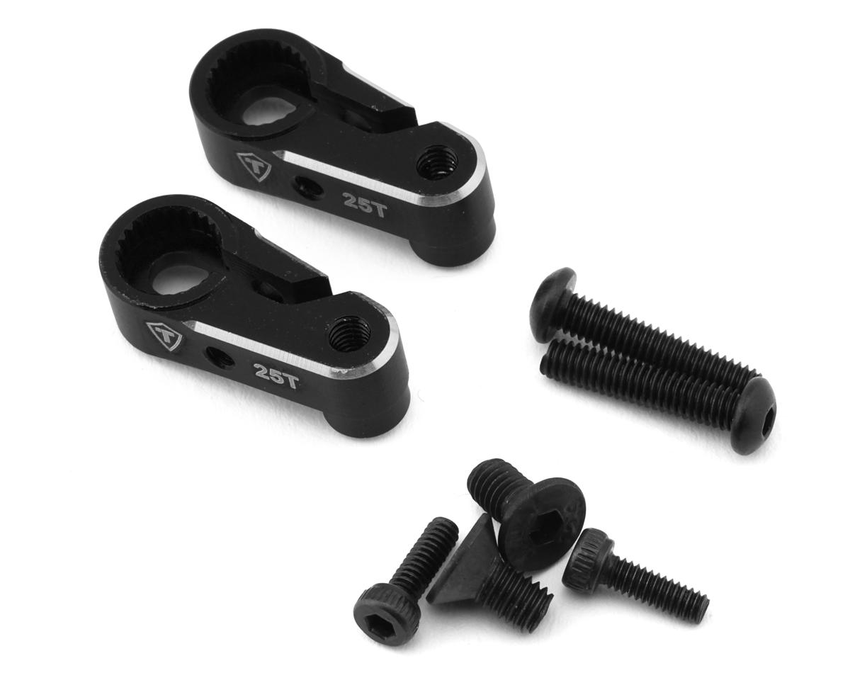 Treal Hobby Aluminum Clamping Servo Horns for Traxxas TRX-4M (Black) (2) (25T)