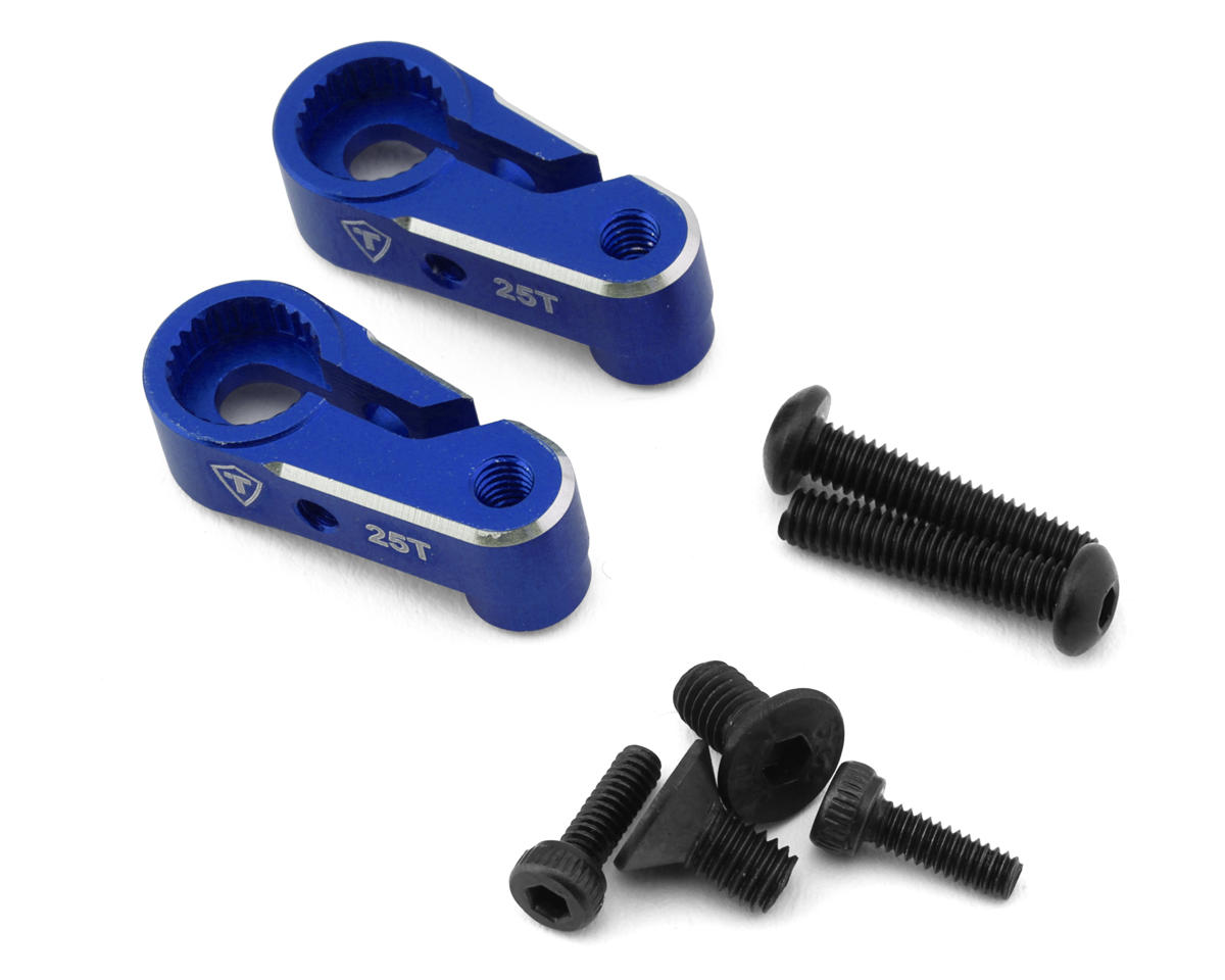Treal Hobby Aluminum Clamping Servo Horns for Traxxas TRX-4M (Blue) (2) (25T)