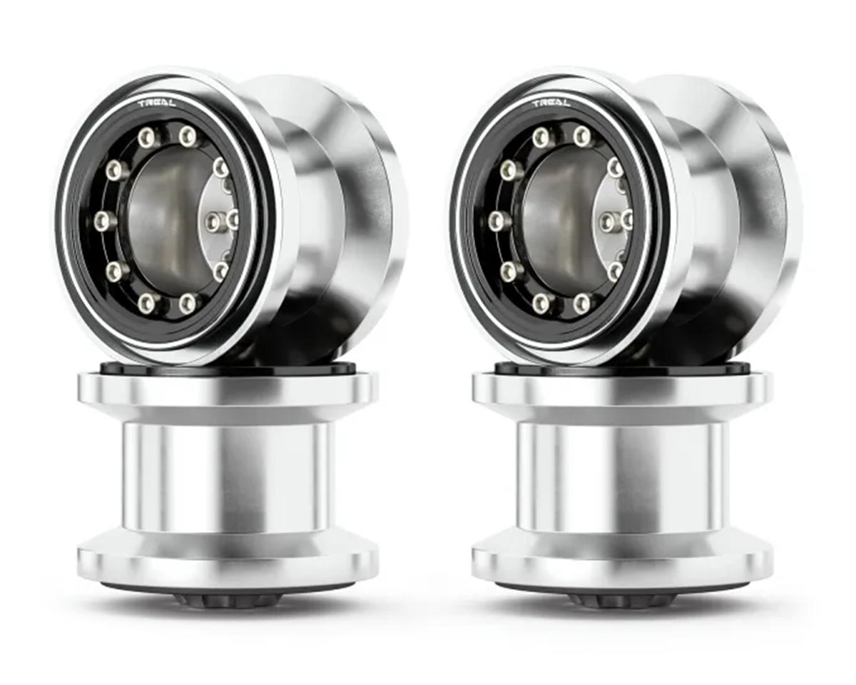 Treal Hobby 7075 Aluminum Beadlock Wheels for Traxxas® TRX-4MT™ (Silver/Black) (4)