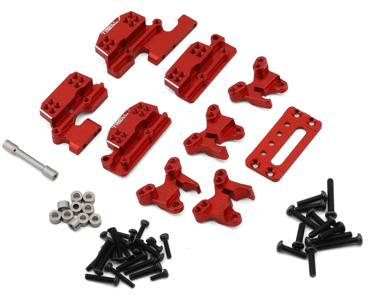 Treal Hobby 7075 Aluminum Dual Shock Mount Set for Traxxas® TRX-4MT™ (Red) (Front/Rear)